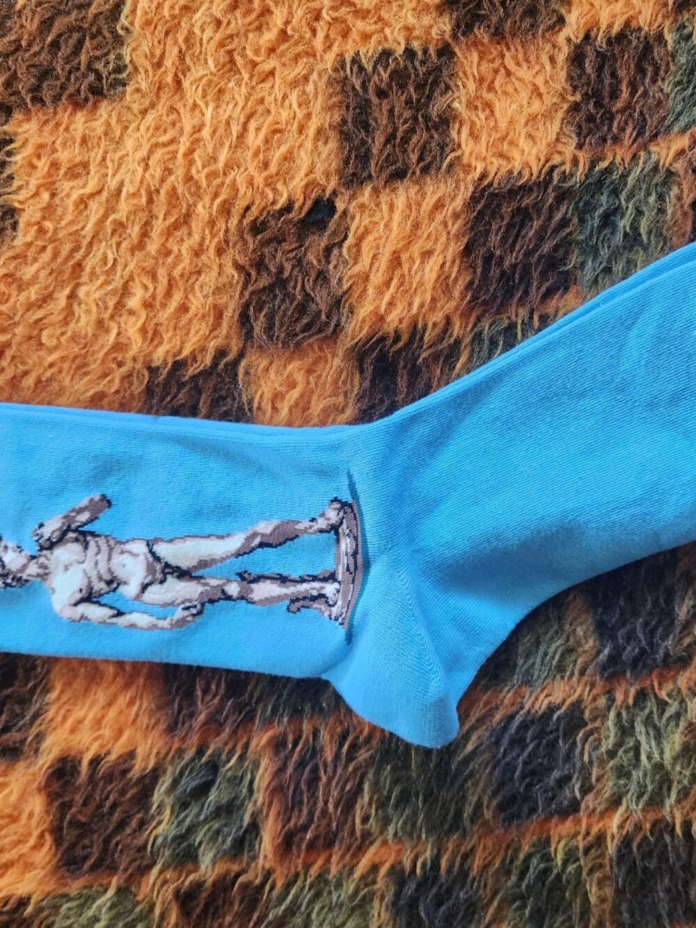 New Hsell Michelangelo’s David Art Sock – Blue Crew Sock